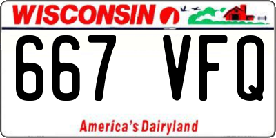 WI license plate 667VFQ