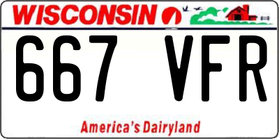 WI license plate 667VFR