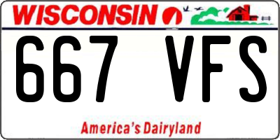 WI license plate 667VFS