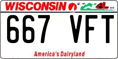 WI license plate 667VFT