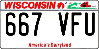 WI license plate 667VFU
