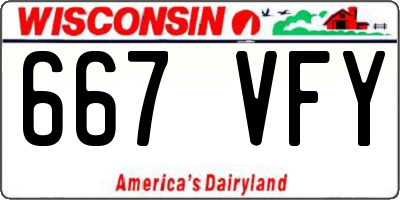 WI license plate 667VFY