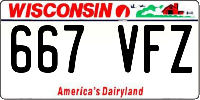 WI license plate 667VFZ