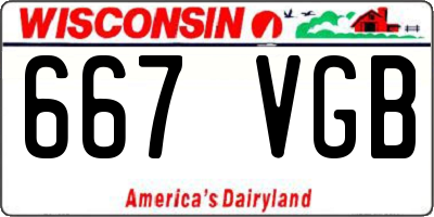 WI license plate 667VGB