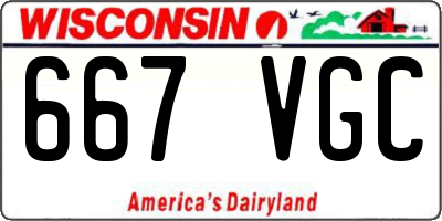WI license plate 667VGC