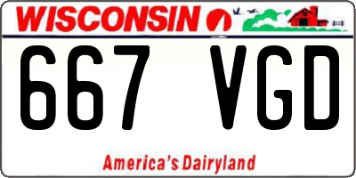 WI license plate 667VGD