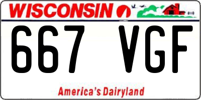 WI license plate 667VGF