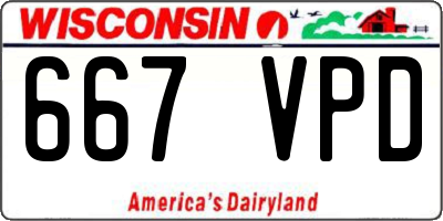 WI license plate 667VPD
