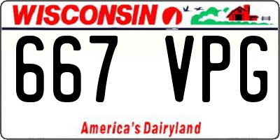 WI license plate 667VPG