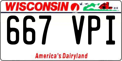WI license plate 667VPI