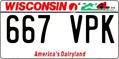 WI license plate 667VPK