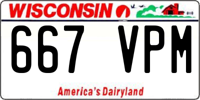 WI license plate 667VPM