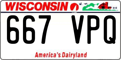 WI license plate 667VPQ