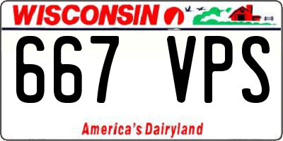 WI license plate 667VPS