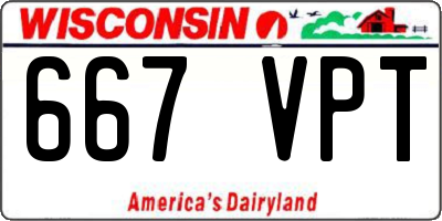 WI license plate 667VPT