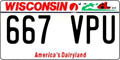 WI license plate 667VPU