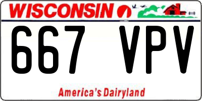 WI license plate 667VPV