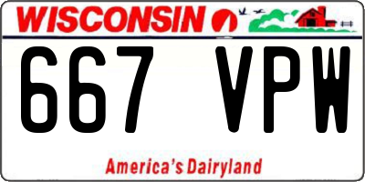 WI license plate 667VPW