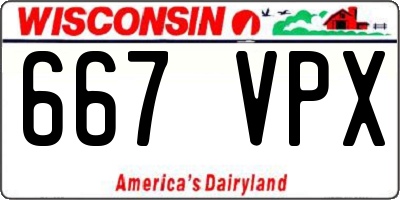 WI license plate 667VPX