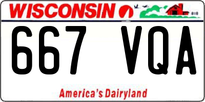 WI license plate 667VQA