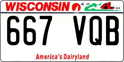 WI license plate 667VQB