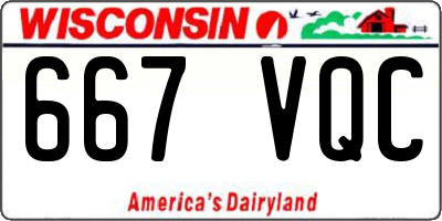 WI license plate 667VQC