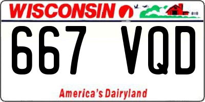 WI license plate 667VQD