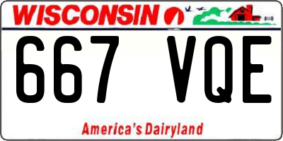 WI license plate 667VQE