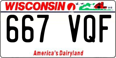 WI license plate 667VQF