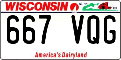 WI license plate 667VQG