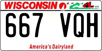WI license plate 667VQH