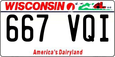 WI license plate 667VQI