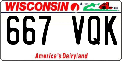 WI license plate 667VQK