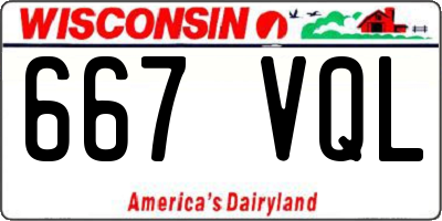 WI license plate 667VQL