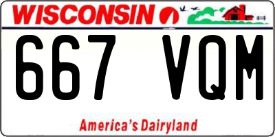 WI license plate 667VQM
