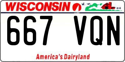 WI license plate 667VQN