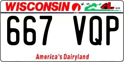 WI license plate 667VQP
