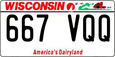 WI license plate 667VQQ