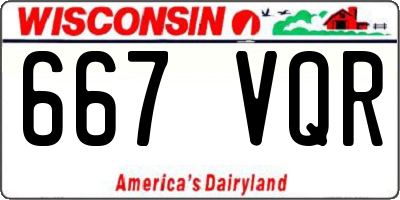 WI license plate 667VQR