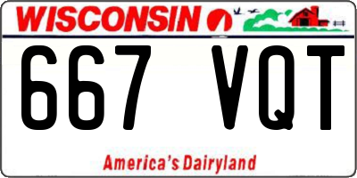 WI license plate 667VQT