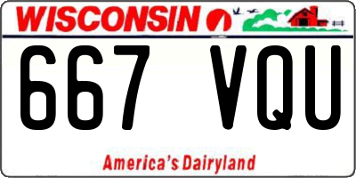WI license plate 667VQU