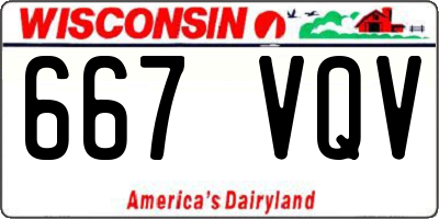 WI license plate 667VQV
