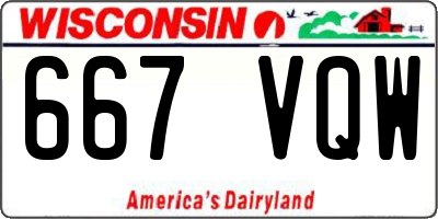 WI license plate 667VQW