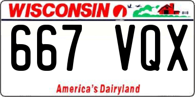 WI license plate 667VQX