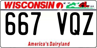WI license plate 667VQZ