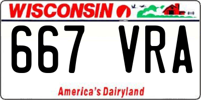 WI license plate 667VRA