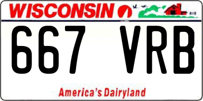 WI license plate 667VRB