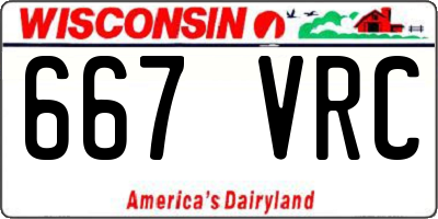 WI license plate 667VRC