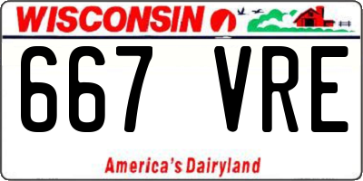 WI license plate 667VRE