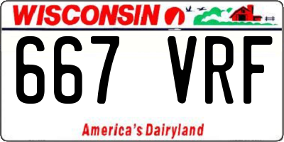 WI license plate 667VRF
